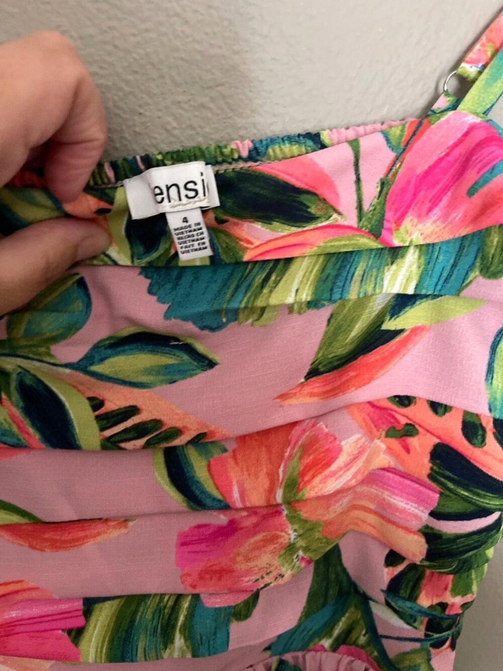 Kensie Floral Pleated Midi Dress Pink Green A-Line Size 4 NWT Summer Boho - Picture 13 of 16